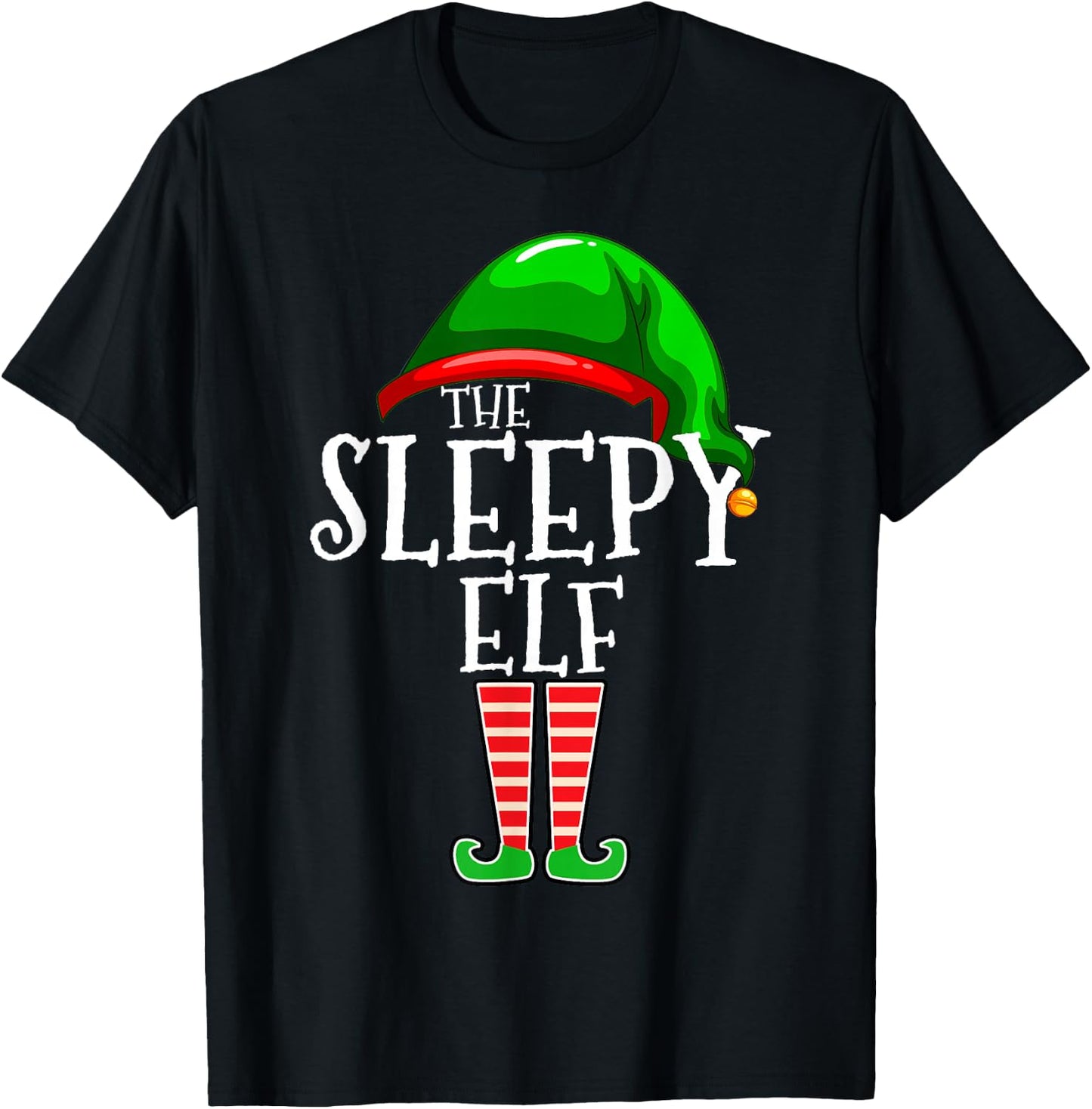 The Sleepy Elf Group Matching Family Christmas Gift Outfit T-Shirt - T-Shirt | Black