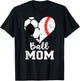 Ball Mom Heart Funny Baseball Soccer Mom T-Shirt - T-Shirt | Black