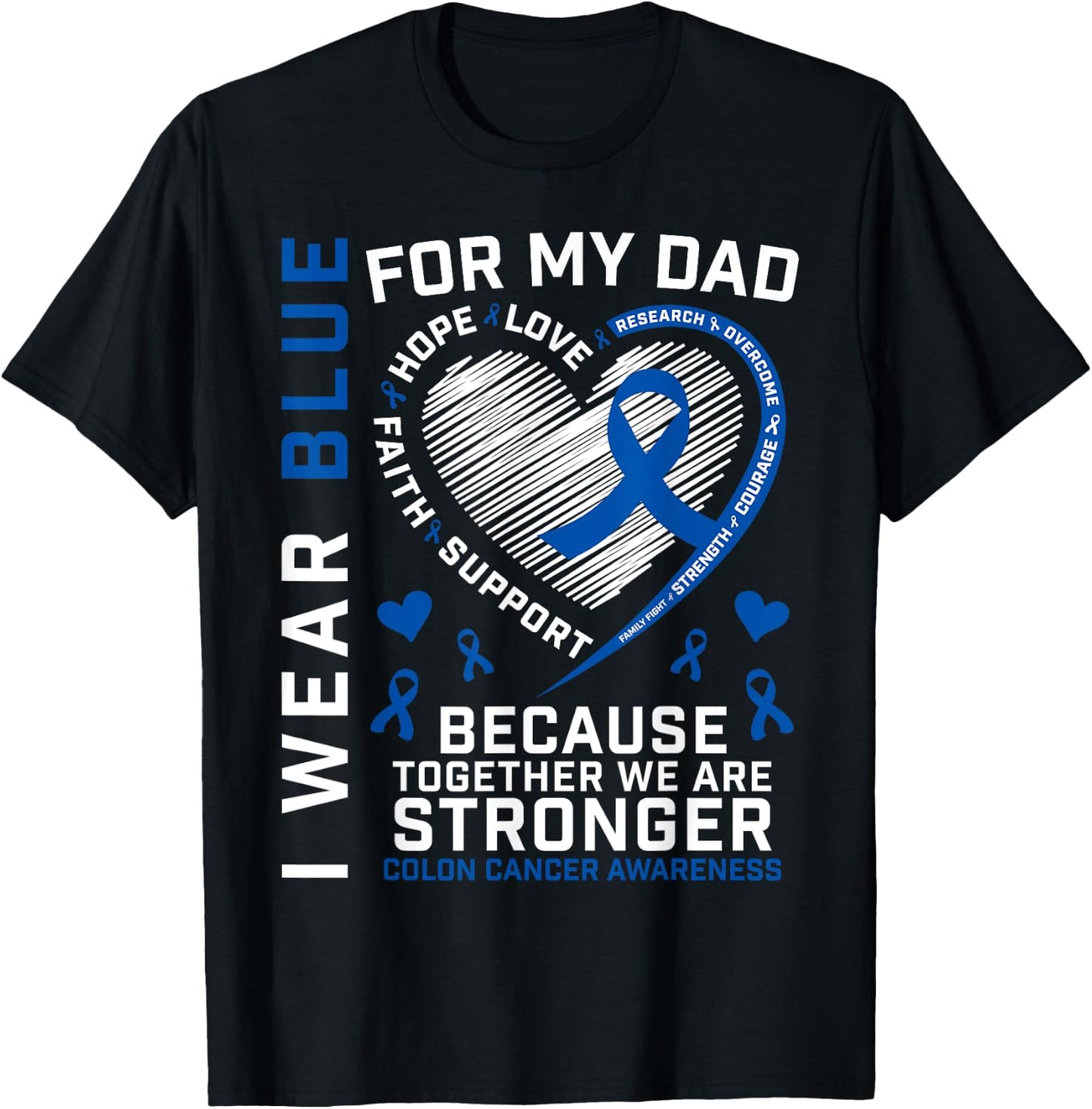 Dad Colon Cancer Awareness Products Gifts Women Men Kids T-Shirt - T-Shirt | Black