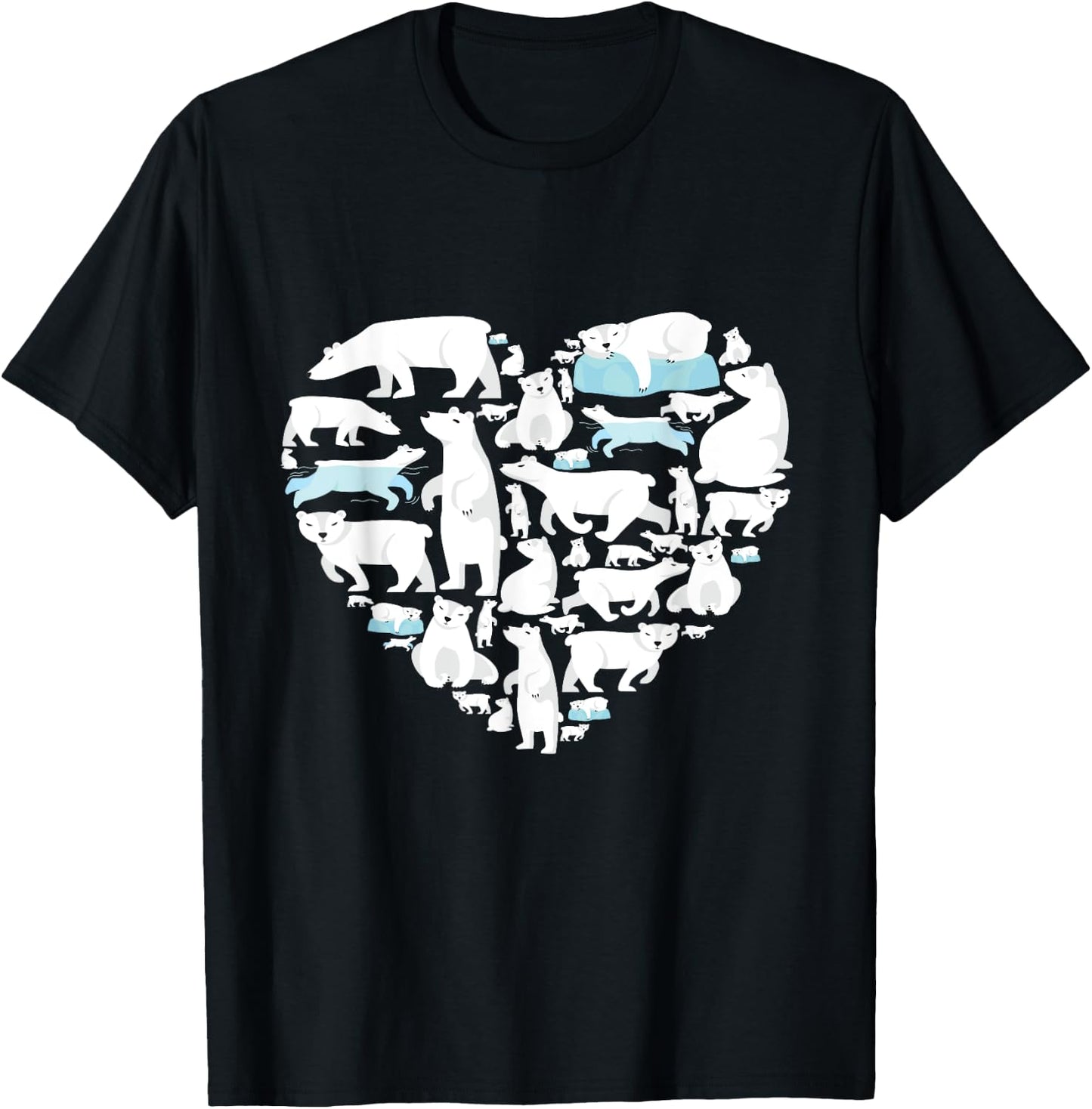 Polar Bear Lover polar bear heart valentine gift men women T-Shirt - T-Shirt | Black