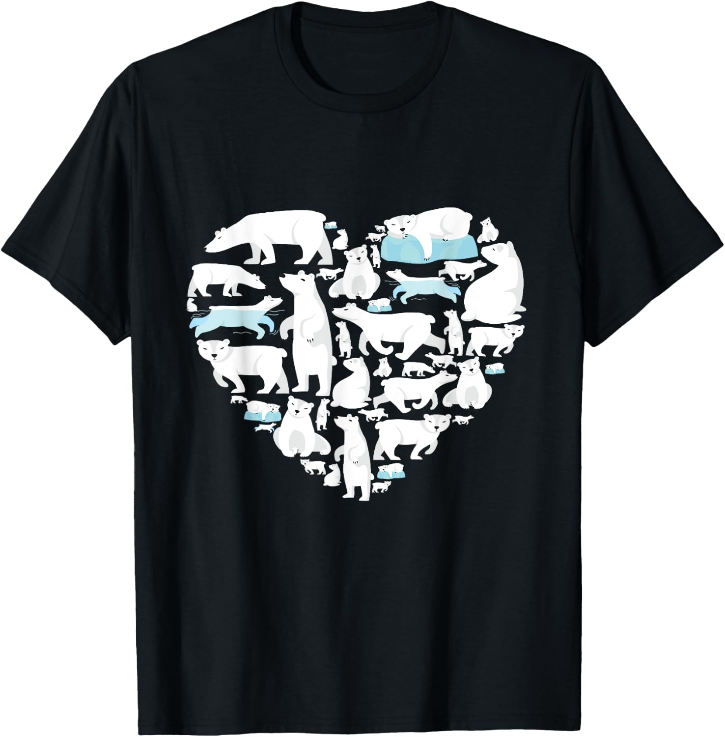 Polar Bear Lover polar bear heart valentine gift men women T-Shirt - T-Shirt | Black