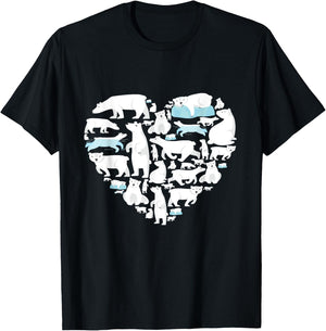 Polar Bear Lover polar bear heart valentine gift men women T-Shirt - T-Shirt | Black