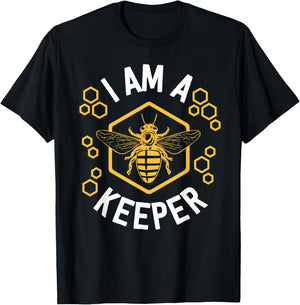 Funny Beekeeper Shirt Men Women I Am a Keeper Beekeeping T-Shirt - T-Shirt | Black