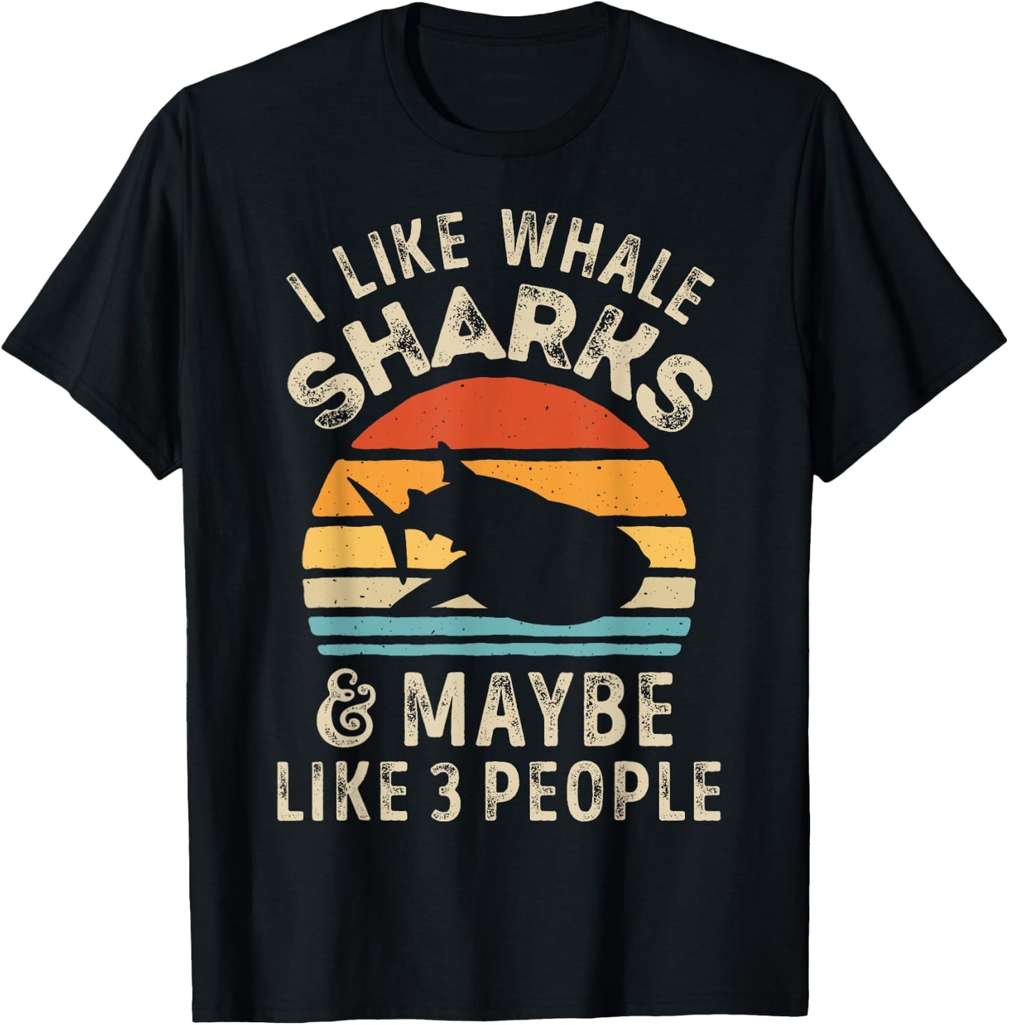 I Like Whale Sharks and Maybe 3 People Shark Ocean Retro Men T-Shirt - T-Shirt | Black