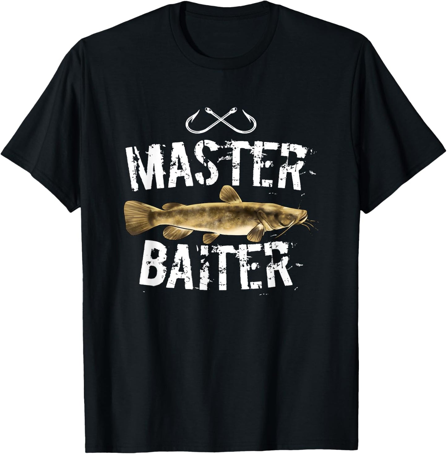 Master Baiter Funny Flathead Catfish Fishing Gifts T-Shirt - T-Shirt | Black