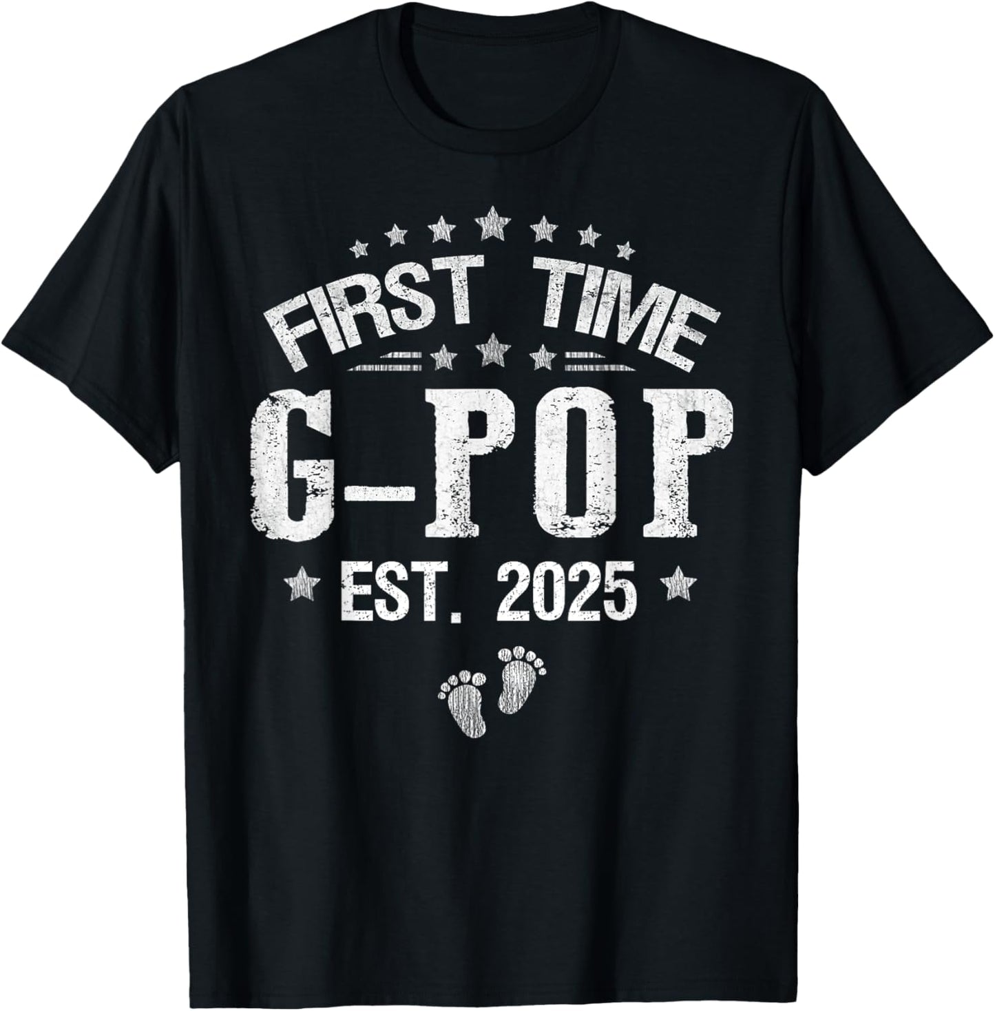 First time G-Pop est.2025 Father's Day Promoted To G-Pop T-Shirt - T-Shirt | Black