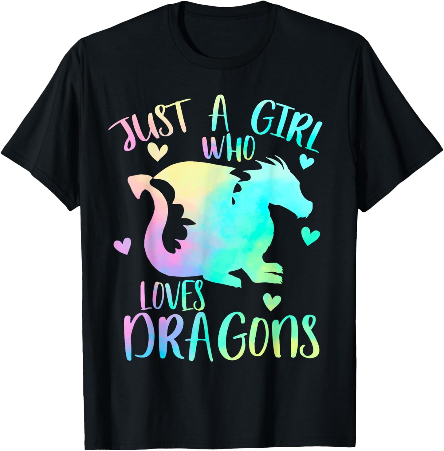 Just a Girl Who Loves Dragons Cute Dragon Themed Teen Girls T-Shirt - T-Shirt | Black