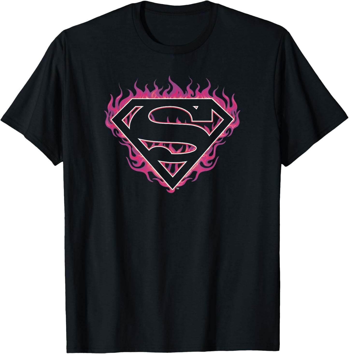 Superman Fuchsia Flames T-Shirt - T-Shirt | Black