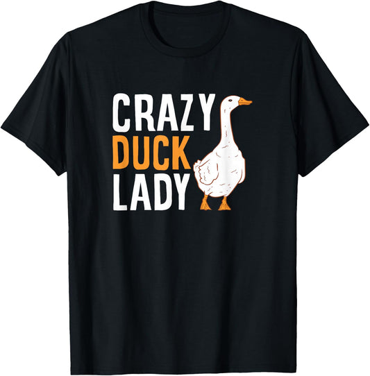 Crazy Duck Lady Cute Duck Mom Love Ducks T-Shirt - T-Shirt | Black