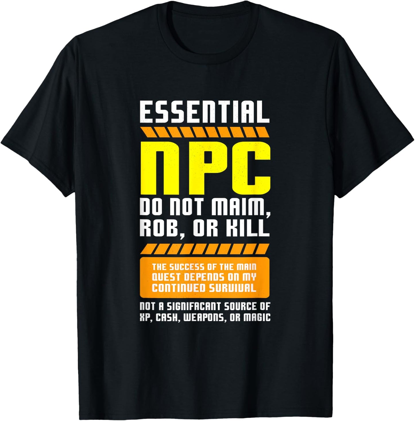Funny Essential NPC Gamer and Gaming Non Player Character T-Shirt - T-Shirt | Black