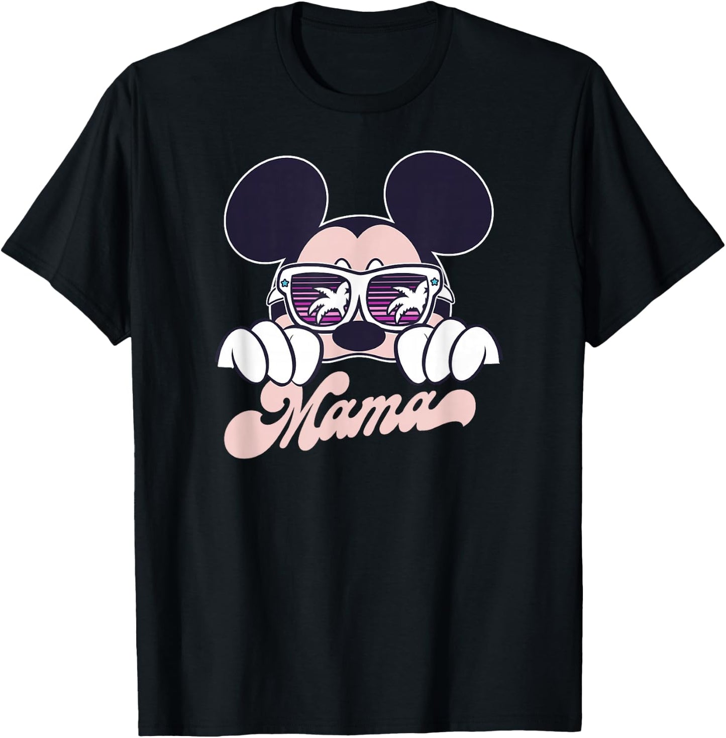 Disney Mickey And Friends Cool Mickey Summer Vibes Mama Logo T-Shirt - T-Shirt | Black