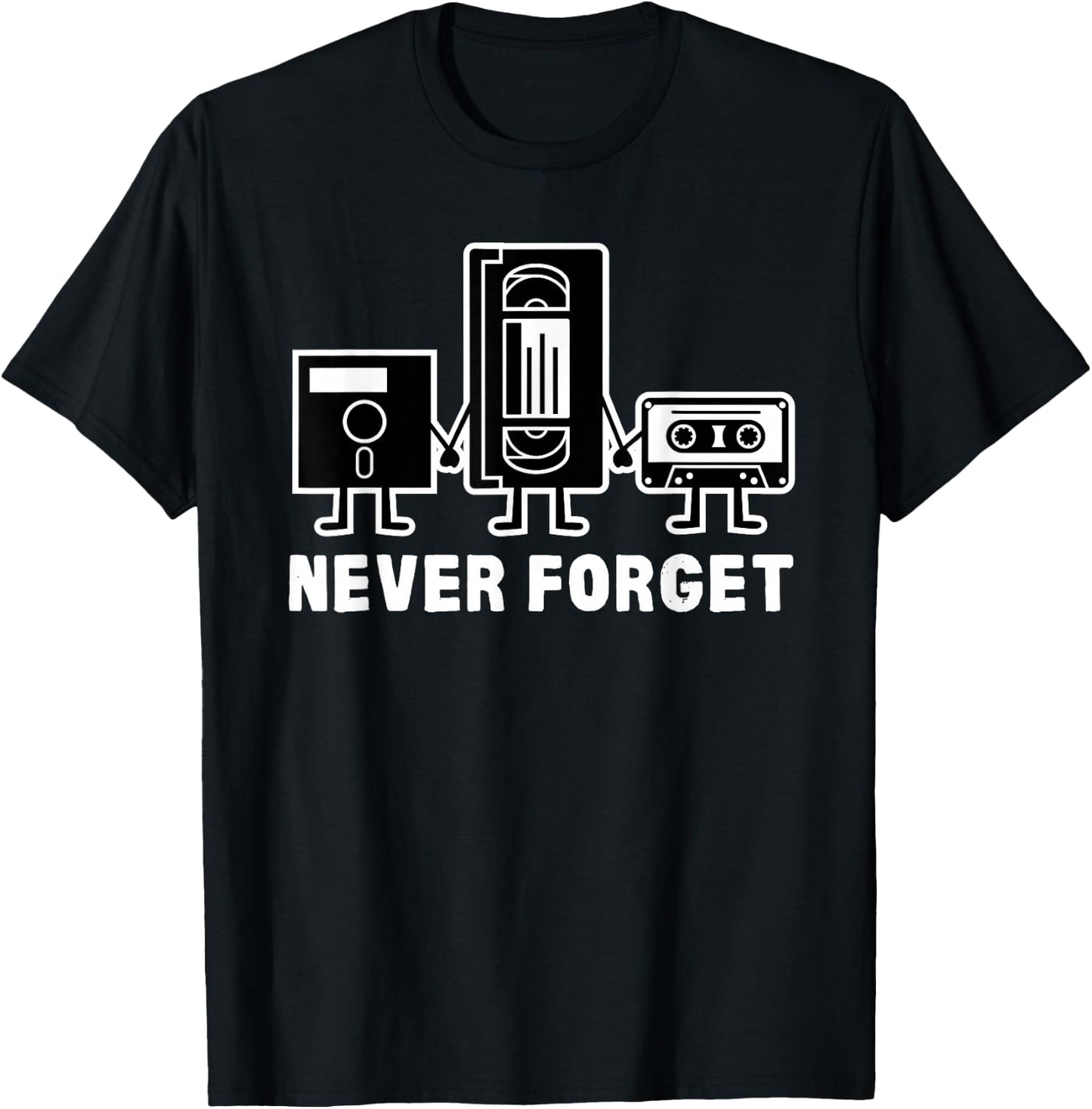 Retro Vintage Never Forget Cassette Tape Small T-Shirt - T-Shirt | Black