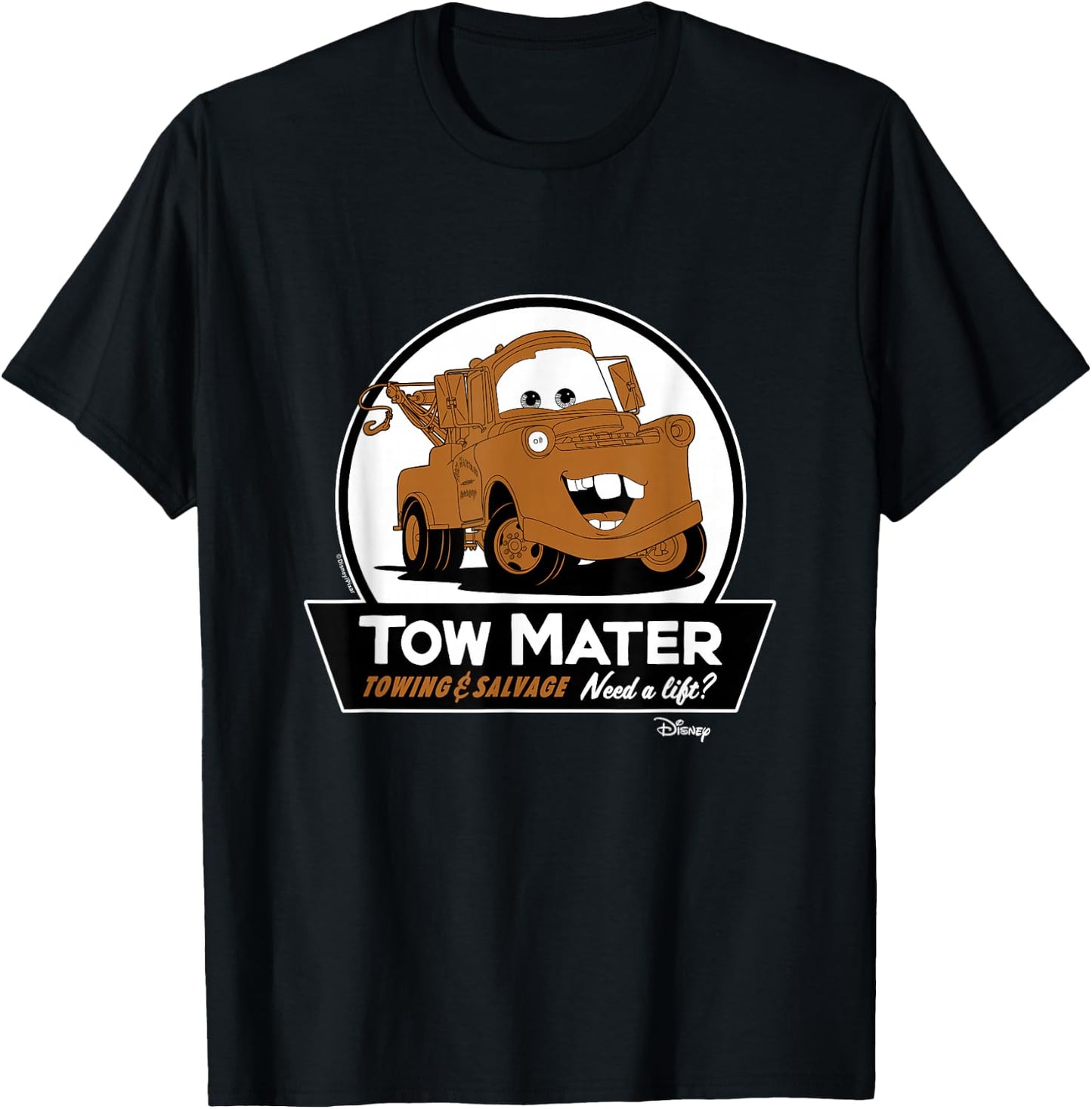 Cars - Tow Mater Towing Sign T-Shirt - T-Shirt | Black