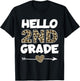 Hello 2nd Grade Leopard Print Second Grade Teacher Kids Gift T-Shirt - T-Shirt | Black