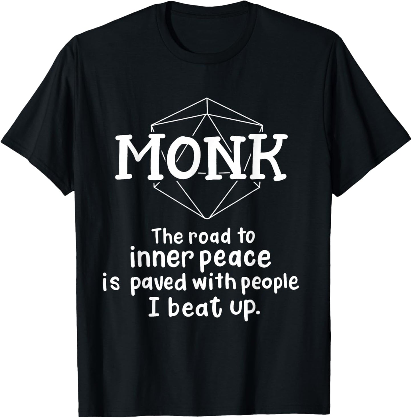 Monk Funny Character Joke Roleplaying Games RPG Gamer T-Shirt - T-Shirt | Black