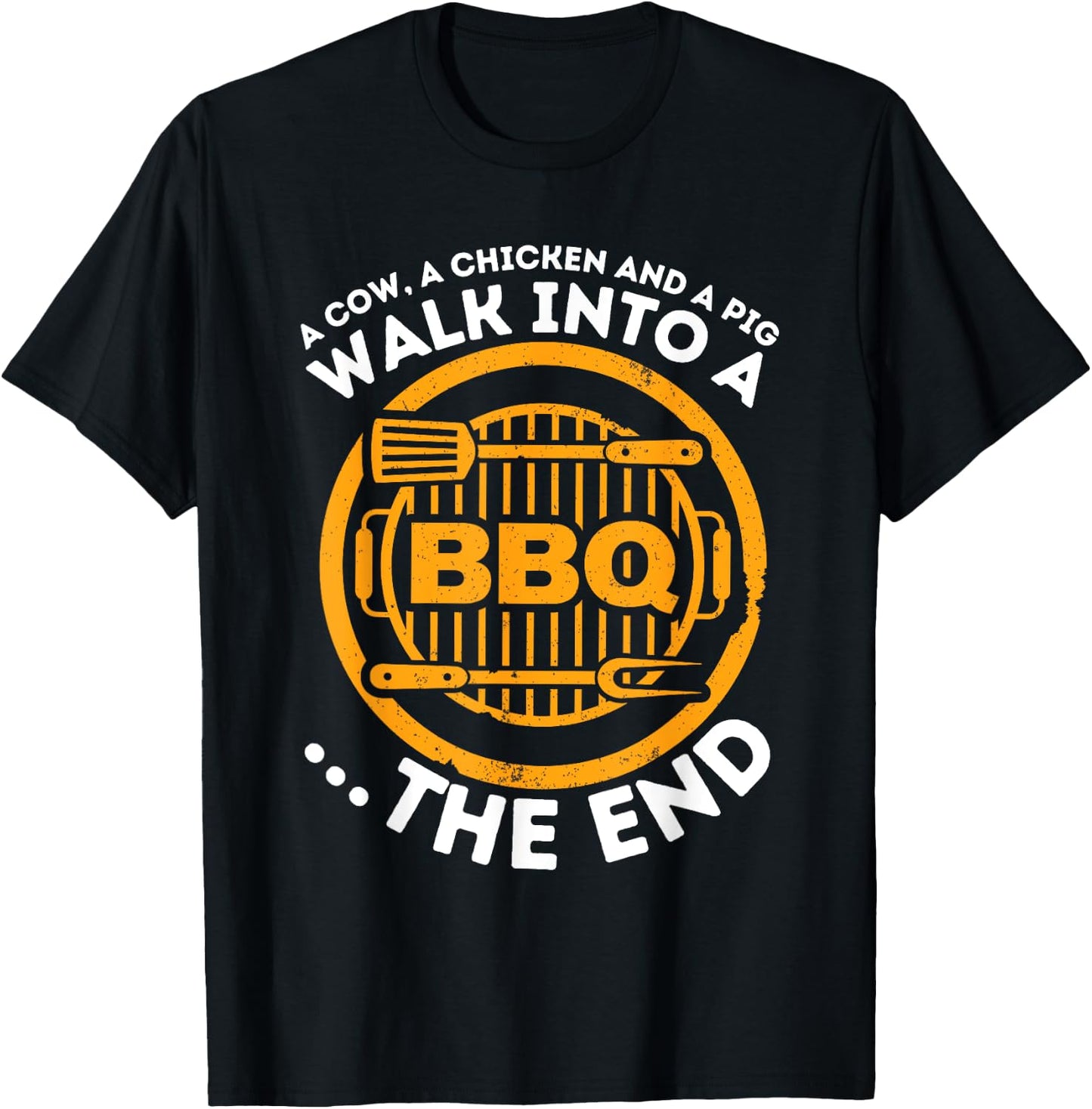 A Pig A Chicken And A Cow - Funny BBQ Smoker Barbecue Grill T-Shirt - T-Shirt | Black