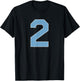 Sports Jersey Player Supporter Light Blue Number 2 T-Shirt - T-Shirt | Black