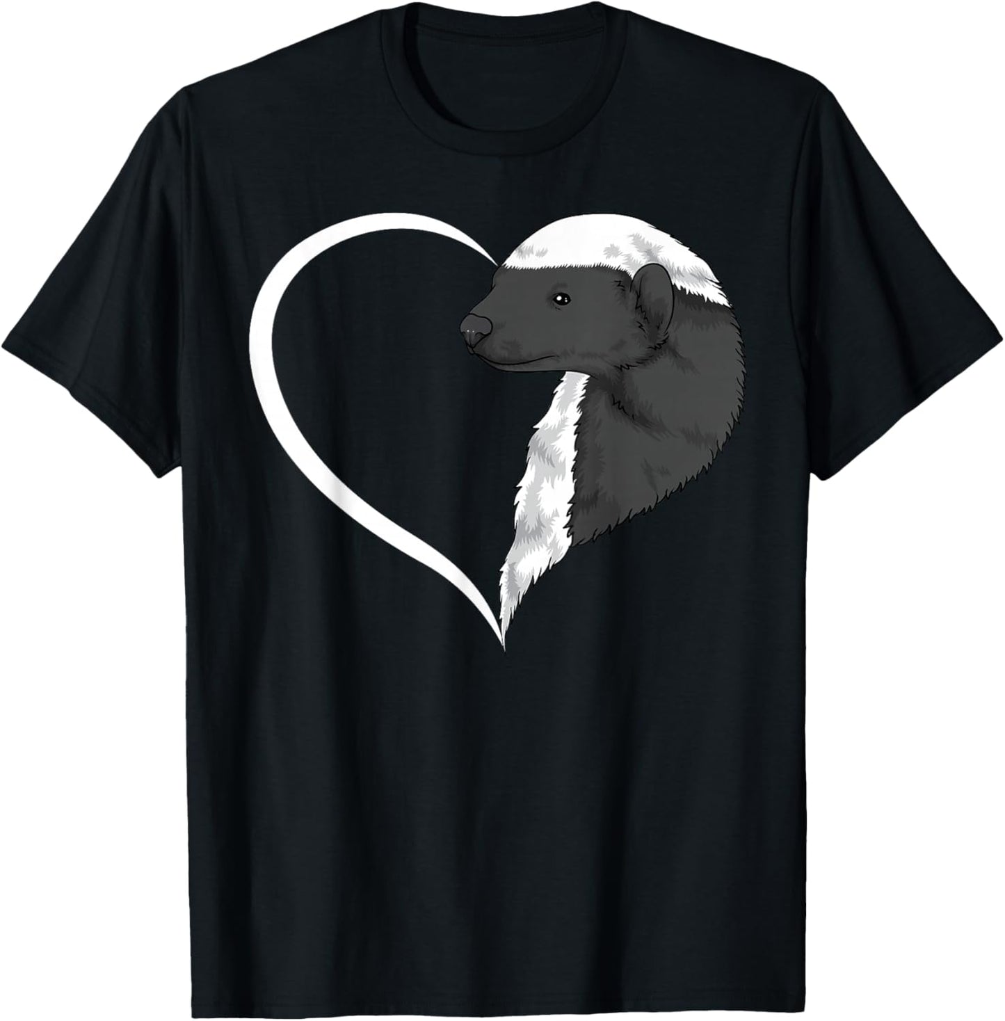 Honey Badger Shirts Girls Heart Cute Honey Badger T-Shirt - T-Shirt | Black