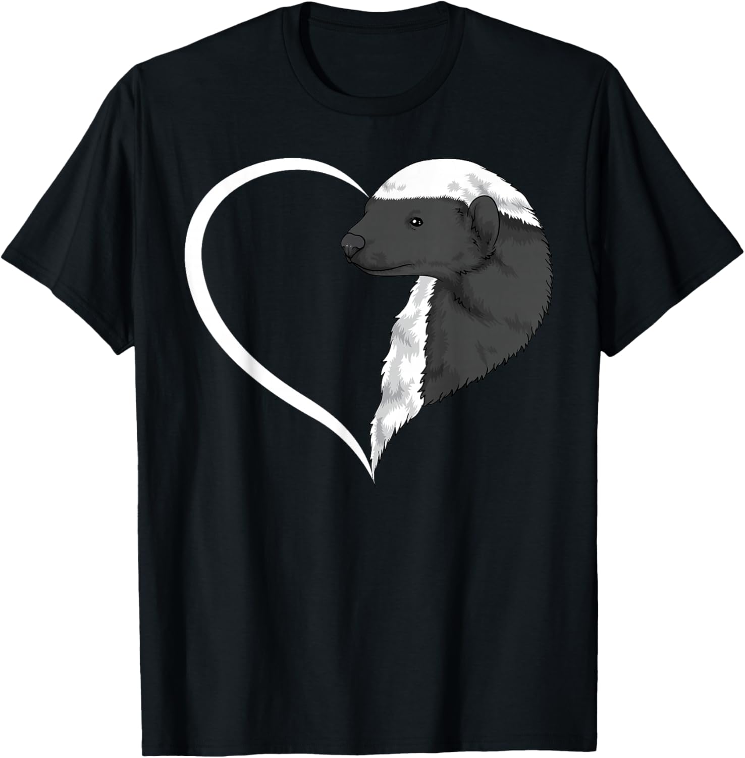 Honey Badger Shirts Girls Heart Cute Honey Badger T-Shirt - T-Shirt | Black