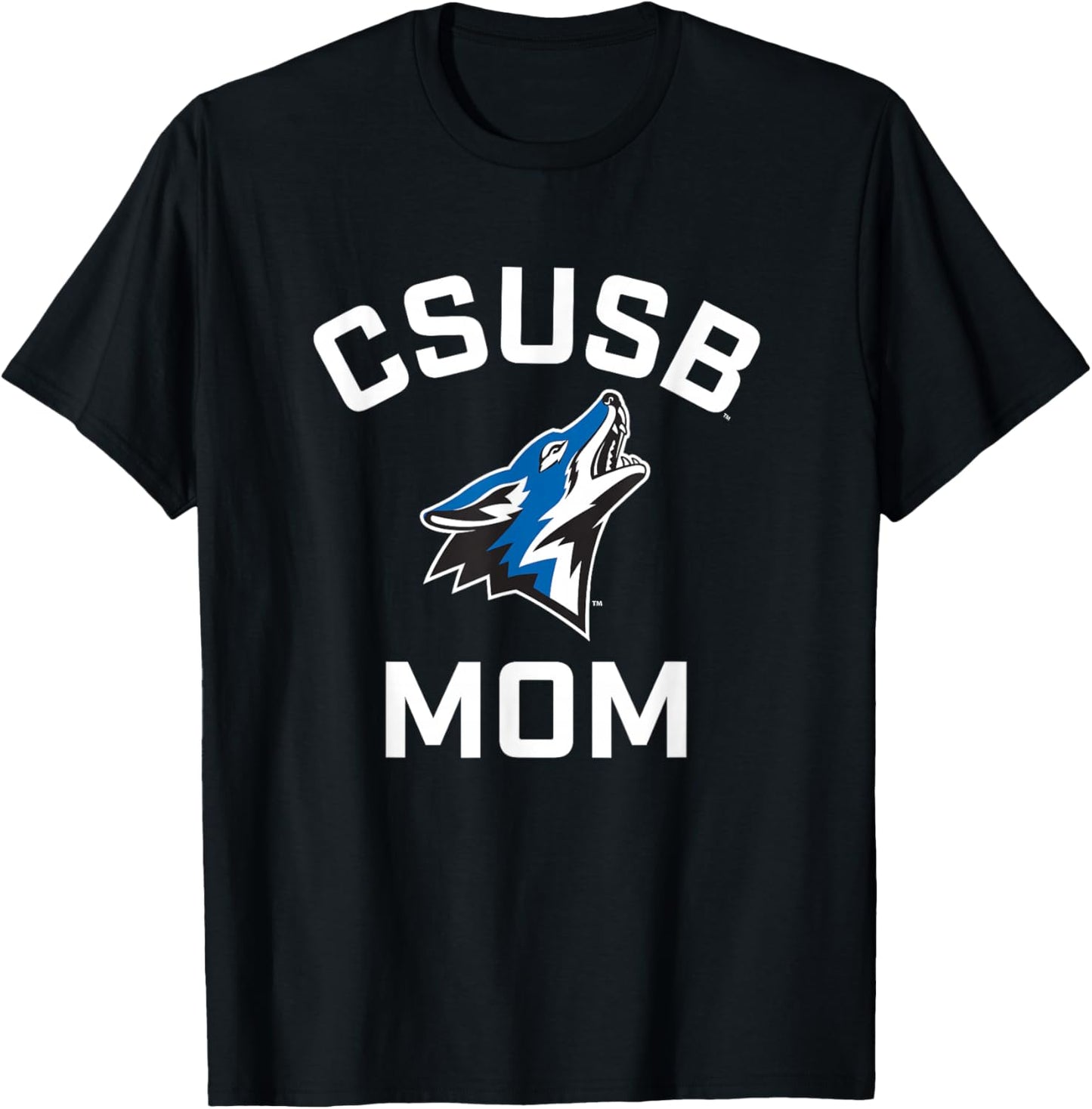 Cal State San Bernardino CSUSB Coyotes Arched Mom T-Shirt - T-Shirt | Black