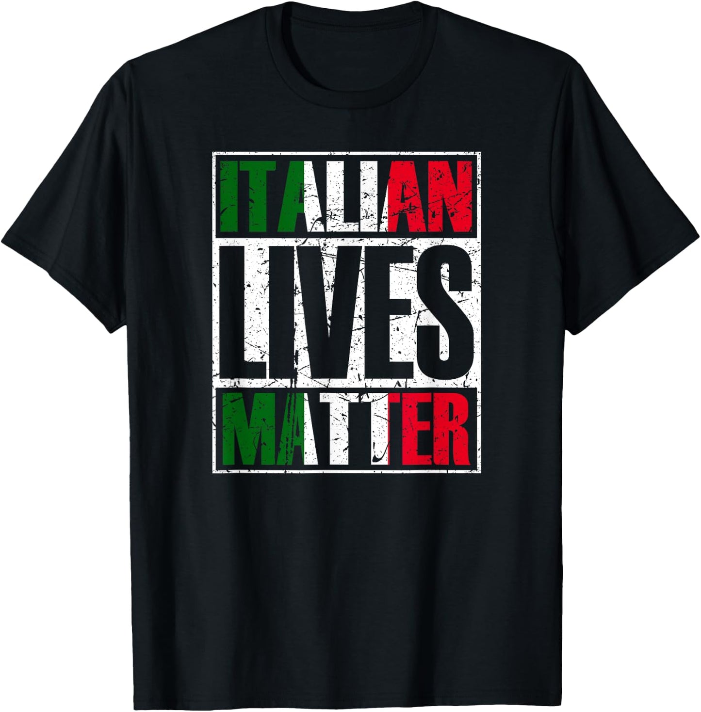 Italian Lives Matter Proud Italian Flag Italian Italia Gift T-Shirt - T-Shirt | Black
