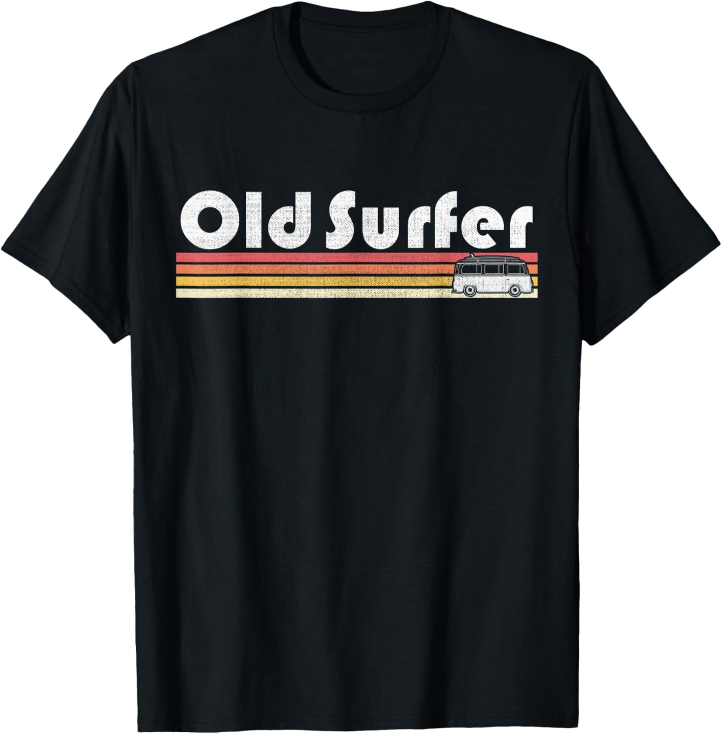Old Surfer Surfing Beach Retro Style Vintage Grandpa Dad Women Kids T-Shirt - T-Shirt | Black