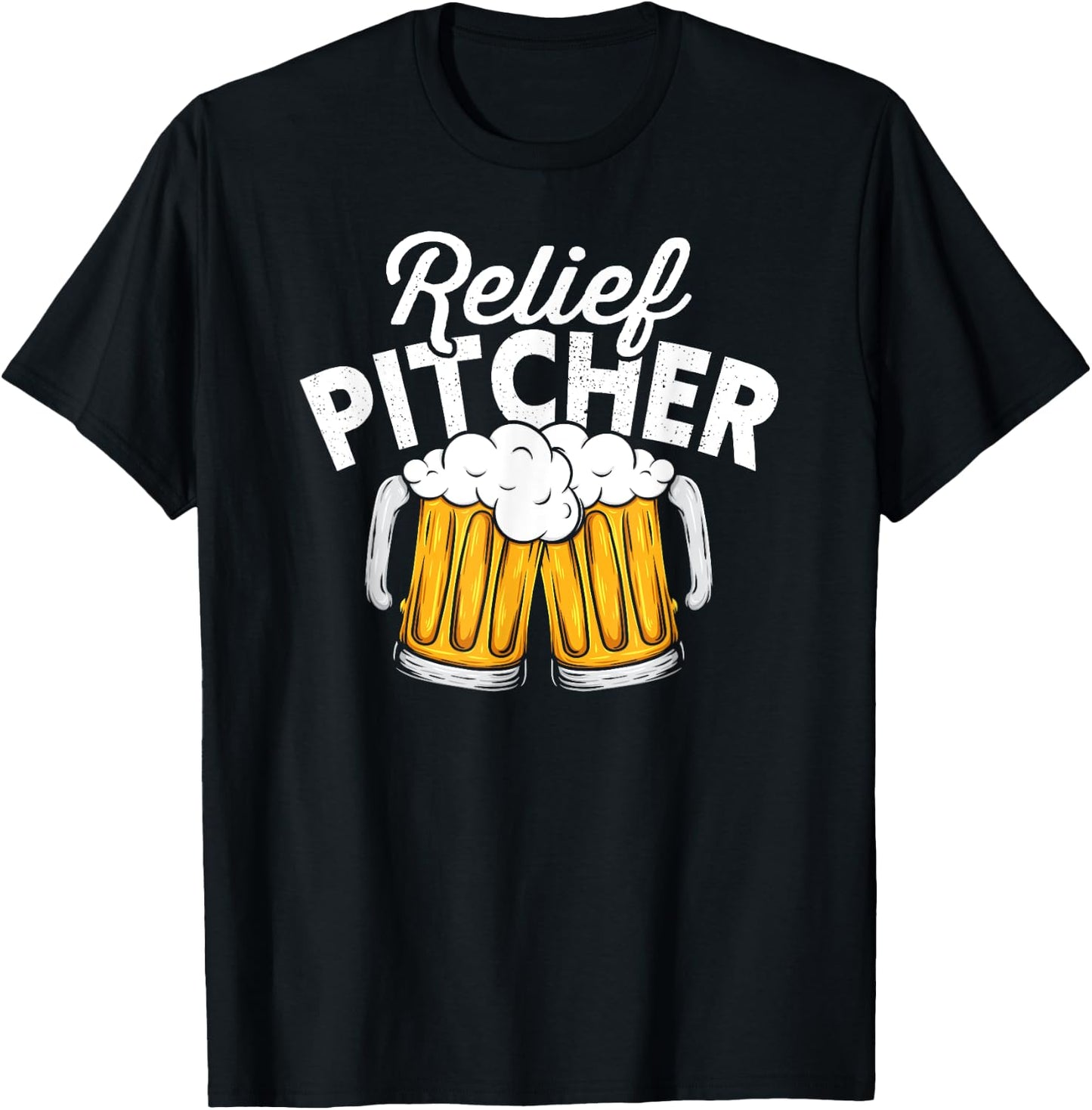Relief Pitcher - Baseball and Beer T-Shirt - T-Shirt | Black