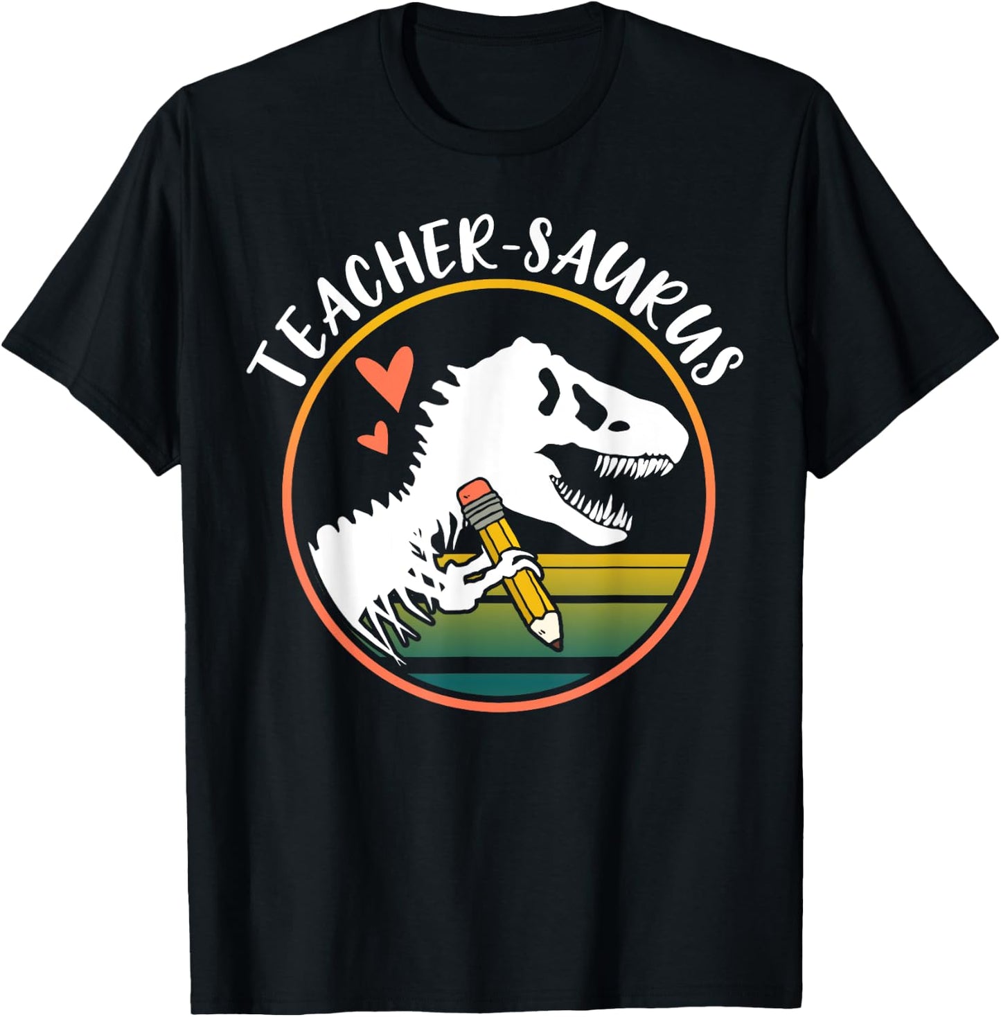 Teacher-saurus Funny Dinosaur Teacher design T-Rex design Men Women T-Shirt - T-Shirt | Black
