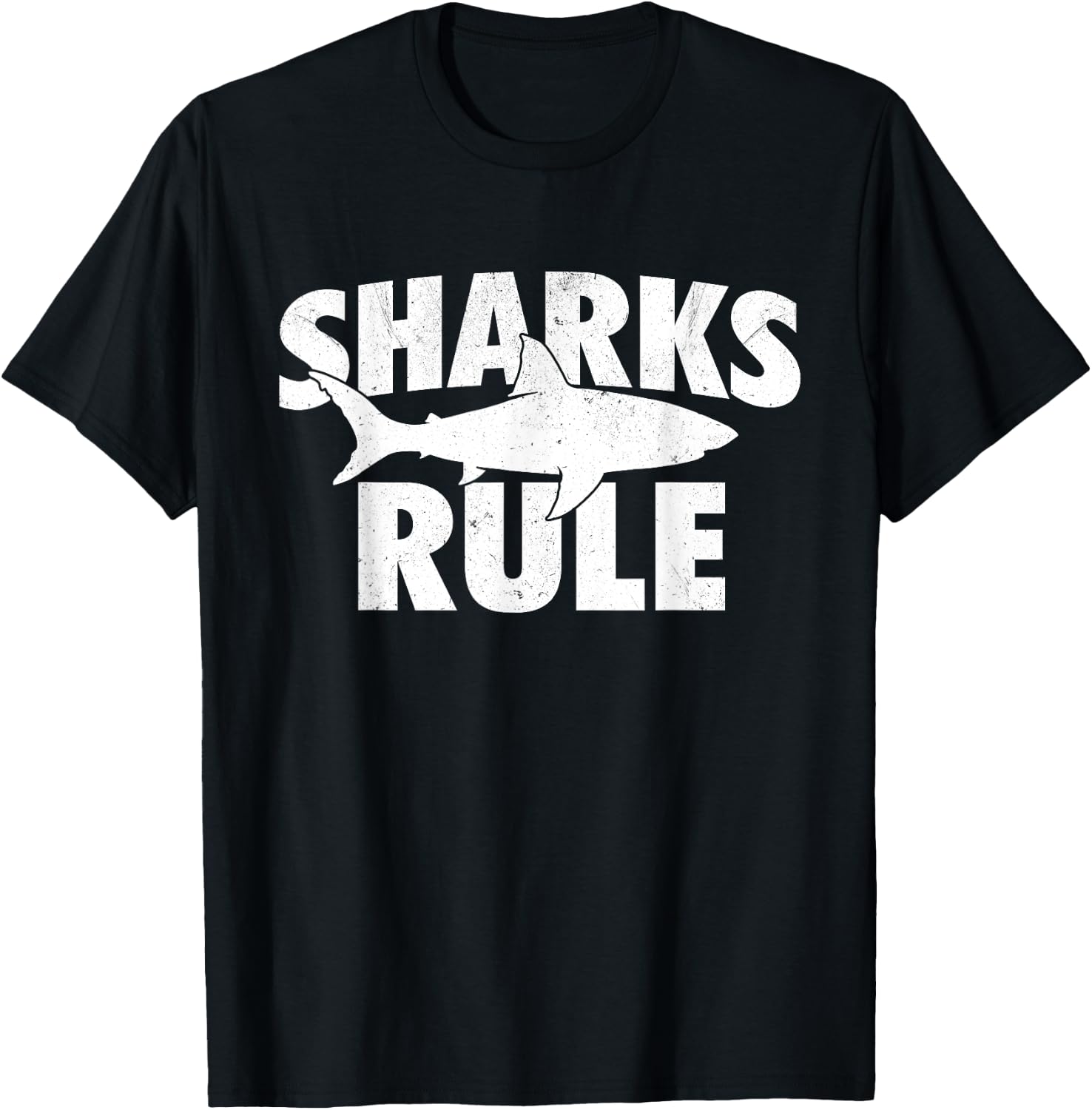 Sharks Rule - Shark Lover Ocean Sea Animal Marine Biologist T-Shirt - T-Shirt | Black