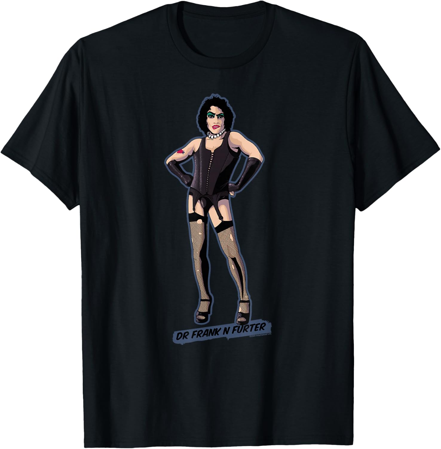 Rocky Horror Show Dr Frank N Furter Tights And Heels T-Shirt - T-Shirt | Black