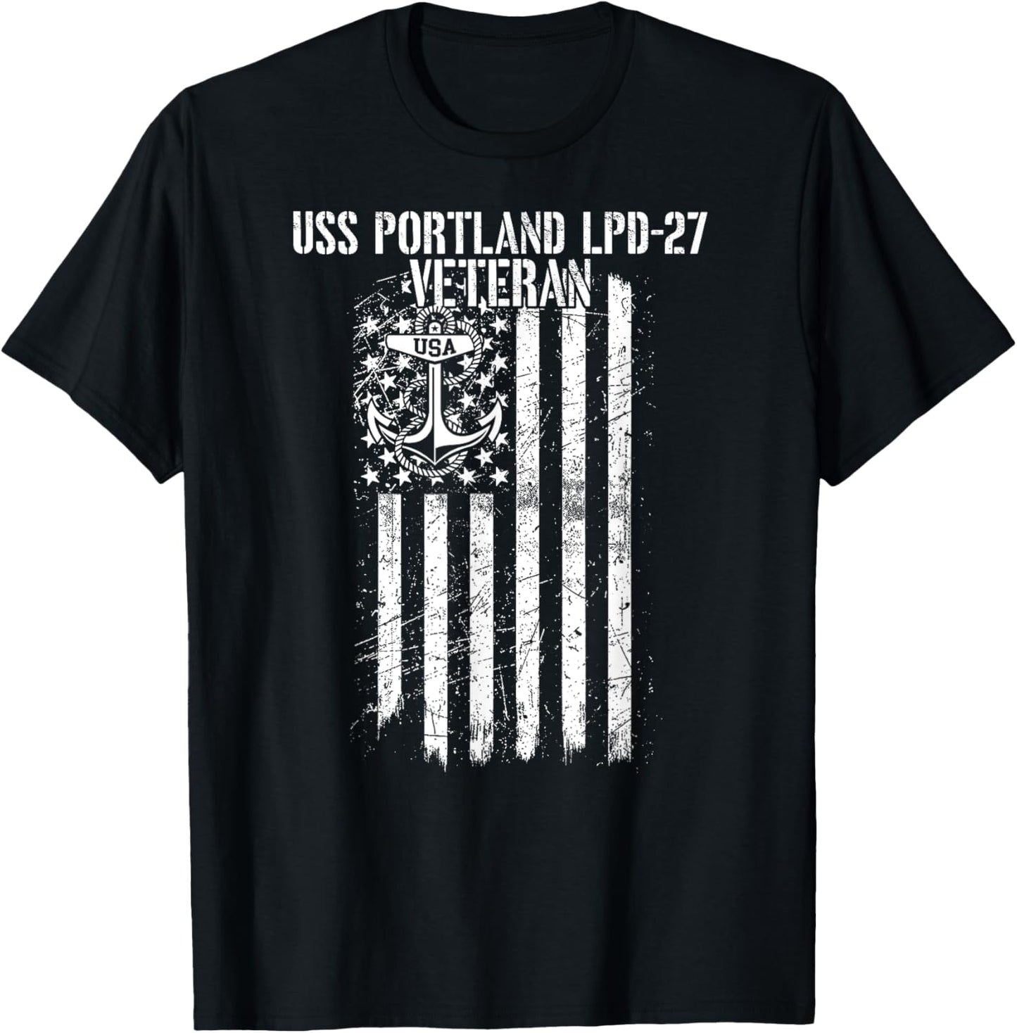 USS Portland LPD-27 Amphibious Transport Dock Veteran T-Shirt - T-Shirt | Black