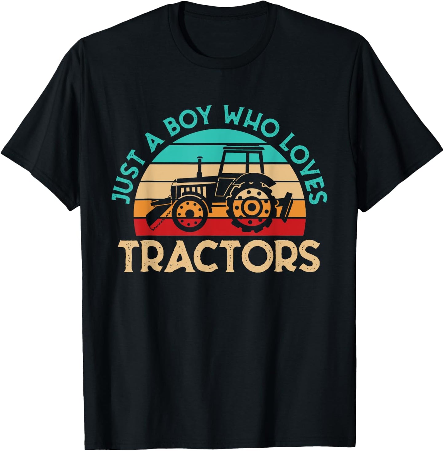 Just A Boy Who Loves Tractors Farmer T-Shirt - T-Shirt | Black