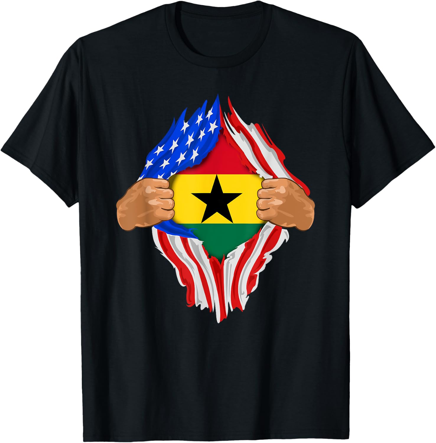 Ghanaian Blood Inside Me | Ghana Flag Gift T-Shirt - T-Shirt | Black