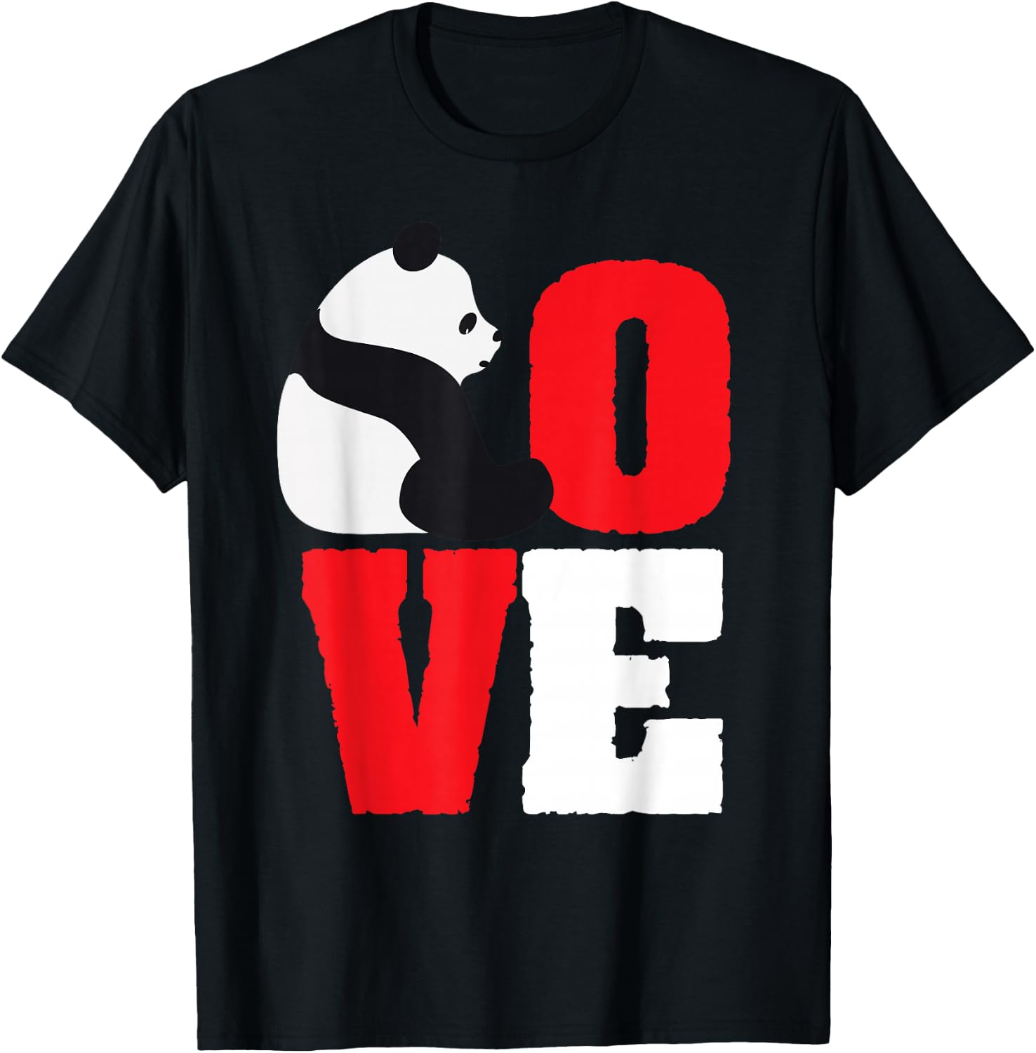 Panda Bear Shirt Black And White Panda Love T-Shirt - T-Shirt | Black