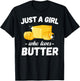 Just A Girl Who Loves Butter Men Women Kids T-Shirt - T-Shirt | Black