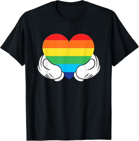 Disney Mickey Mouse Hands Rainbow T-Shirt - T-Shirt | Black