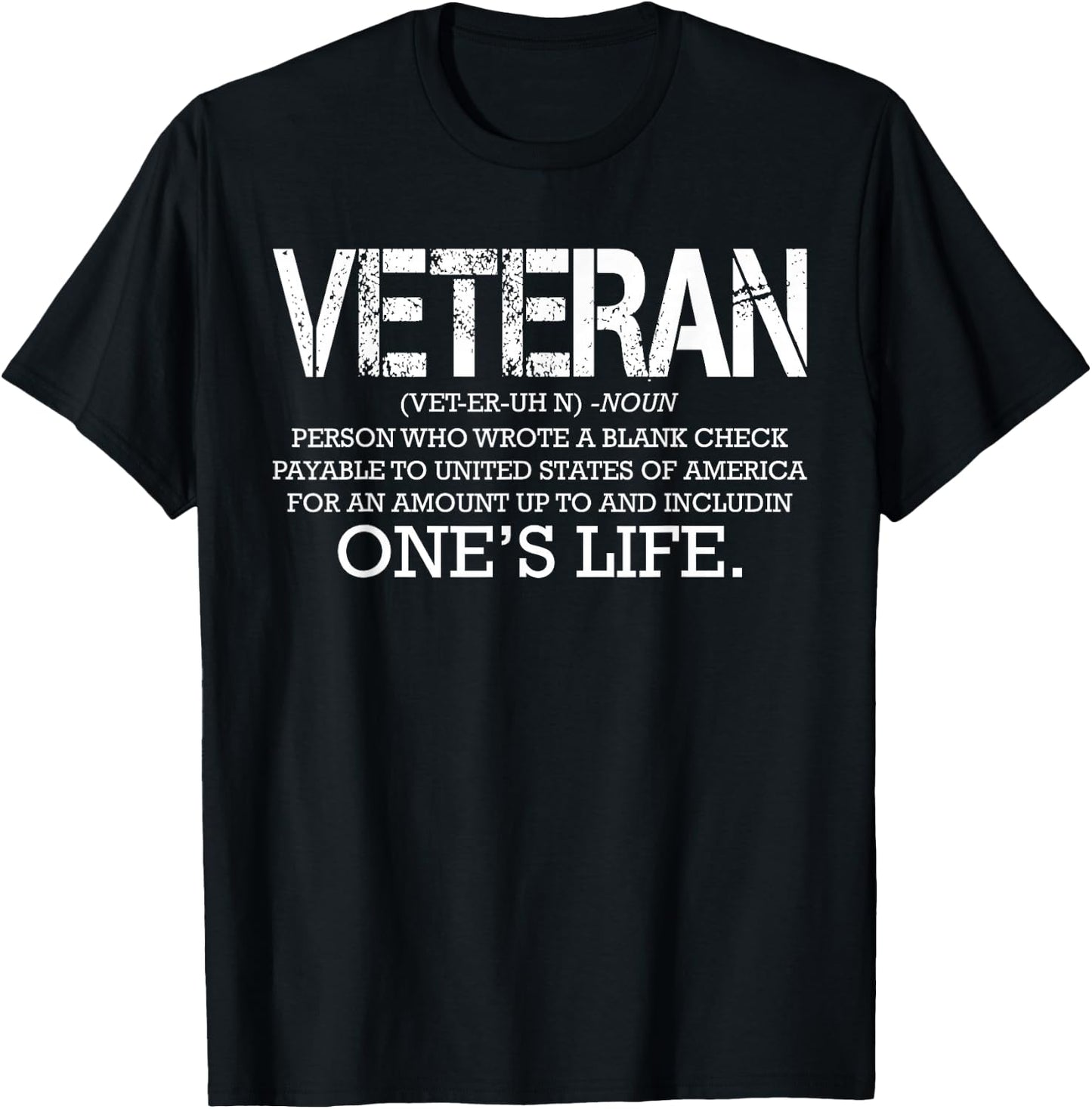 Veteran Definition Meaning Army Soldier Cool Military Gifts T-Shirt - T-Shirt | Black