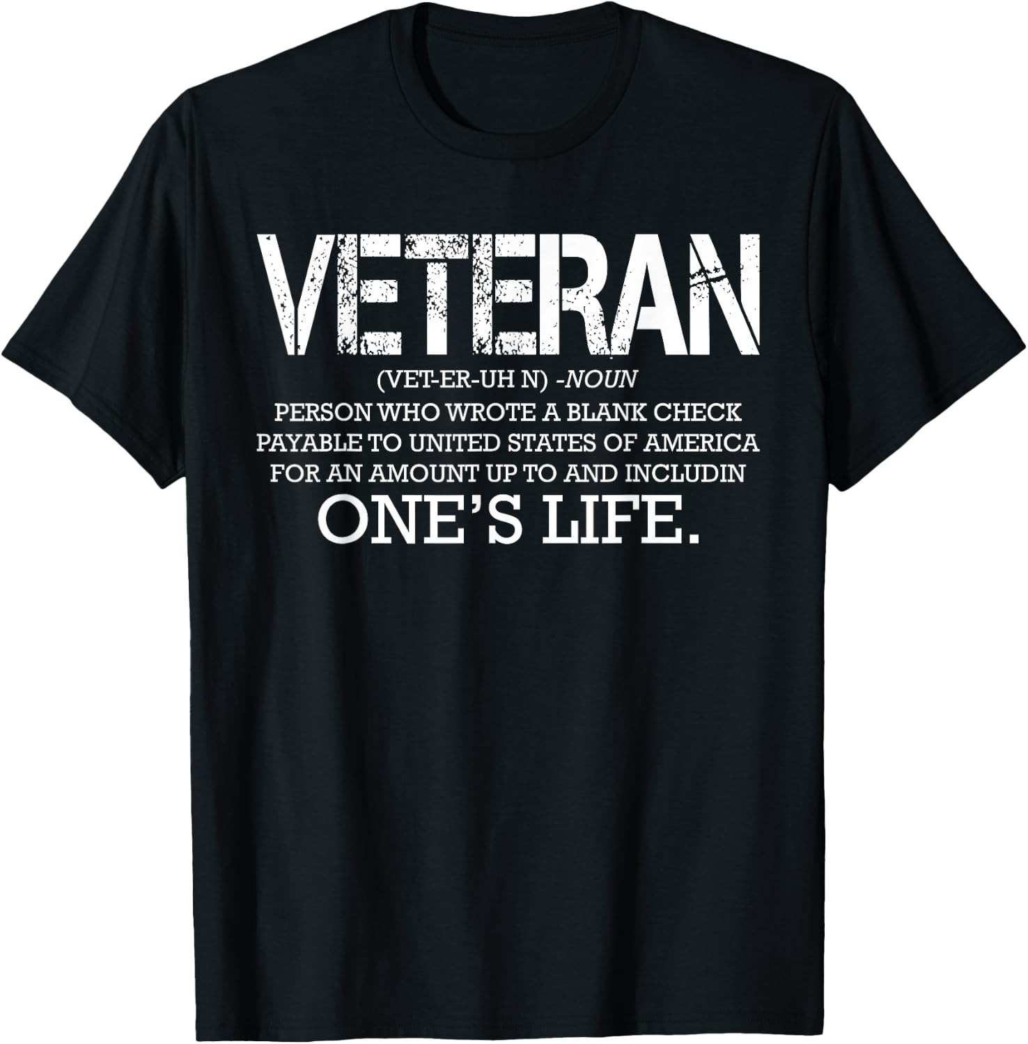 Veteran Definition Meaning Army Soldier Cool Military Gifts T-Shirt - T-Shirt | Black