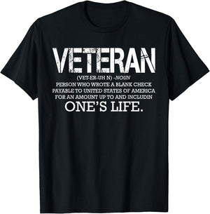 Veteran Definition Meaning Army Soldier Cool Military Gifts T-Shirt - T-Shirt | Black