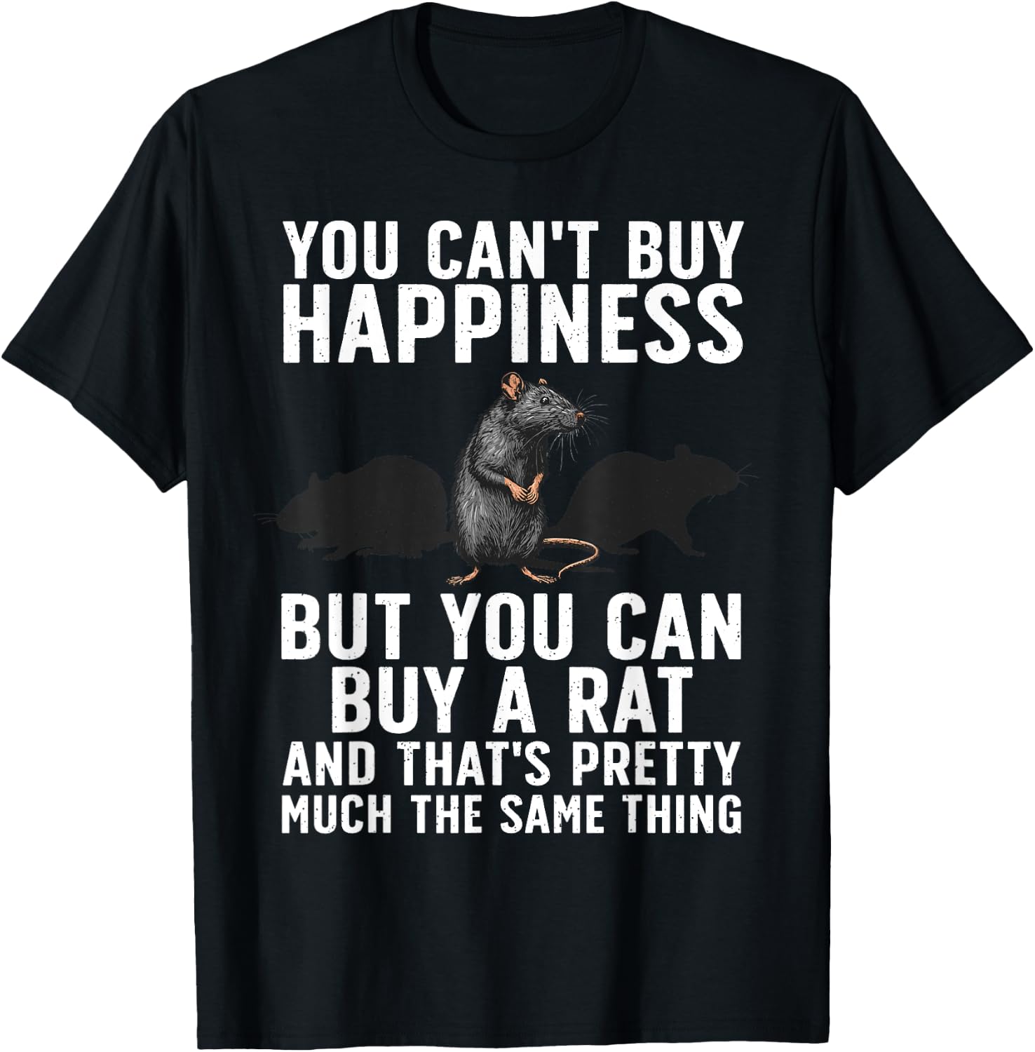 Funny Rat Women Kids Animal Lover Mouse Pet Rodent T-Shirt - T-Shirt | Black