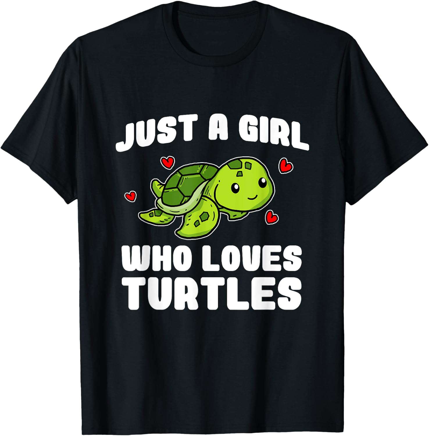 Just A Girl Who Loves Turtles Funny Turtle Costume T-Shirt - T-Shirt | Black