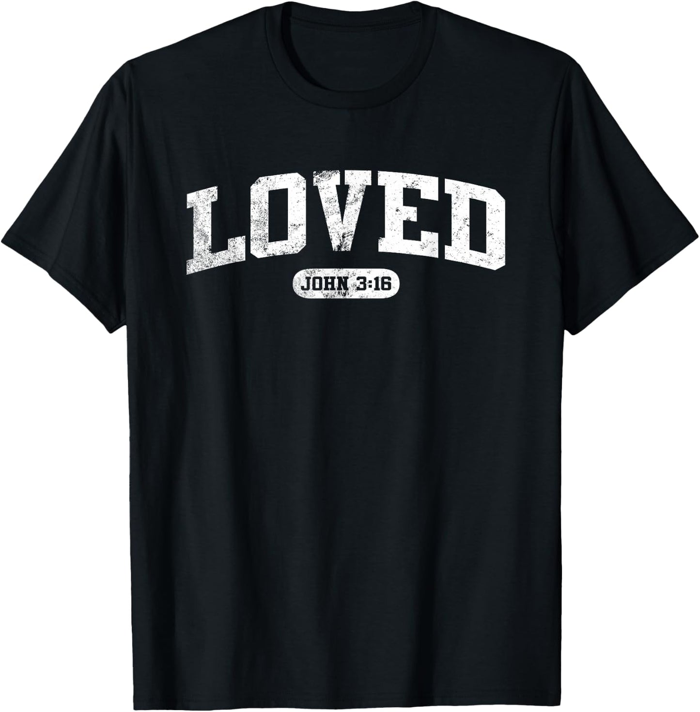Loved John 3:16 Jesus Christian Faith Men Women Gift T-Shirt - T-Shirt | Black