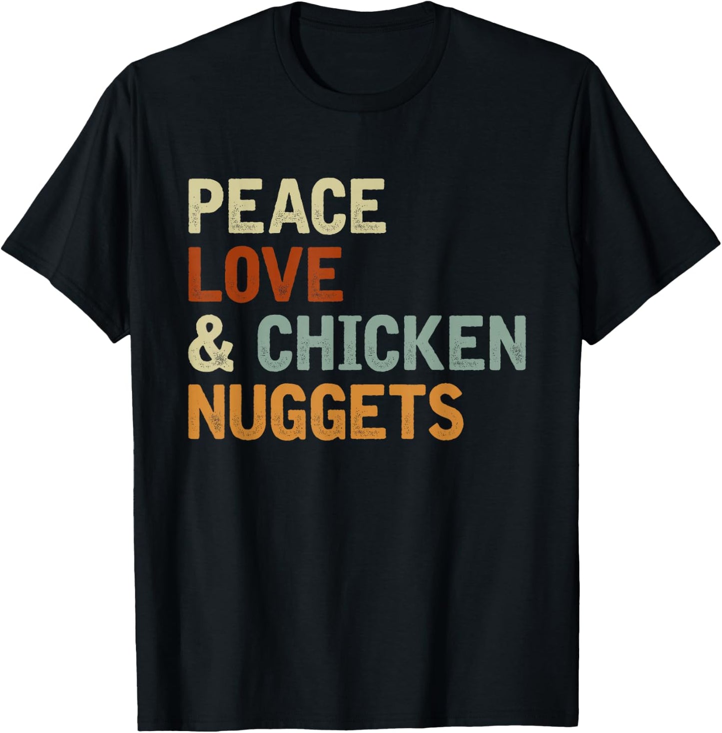 Funny Foodie Gift Fast Food Lover Hippie Chicken Nugget T-Shirt - T-Shirt | Black
