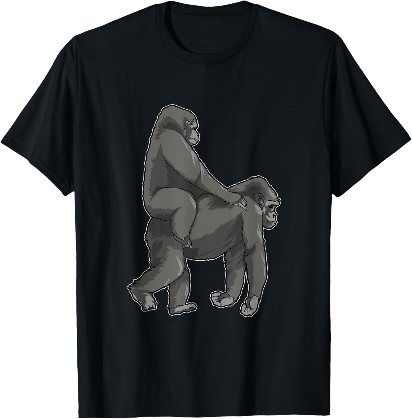 Ride Wife Gorilla Meme Funny Monkey Memes T-Shirt - T-Shirt | Black