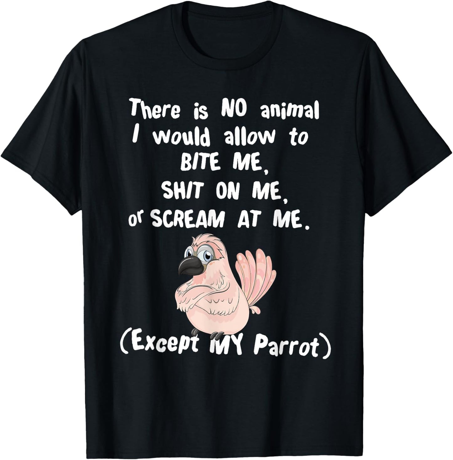 Moluccan Cockatoo Parrot Biting, Shitting, Screaming T-Shirt - T-Shirt | Black