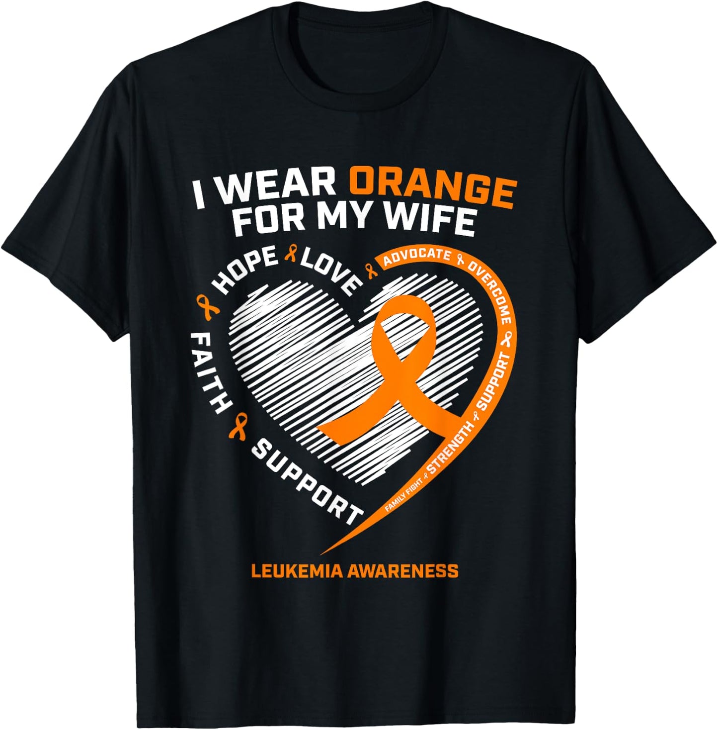 Men's Leukemia Awareness Shirts Wife Husband Leukemia T-Shirt - T-Shirt | Black