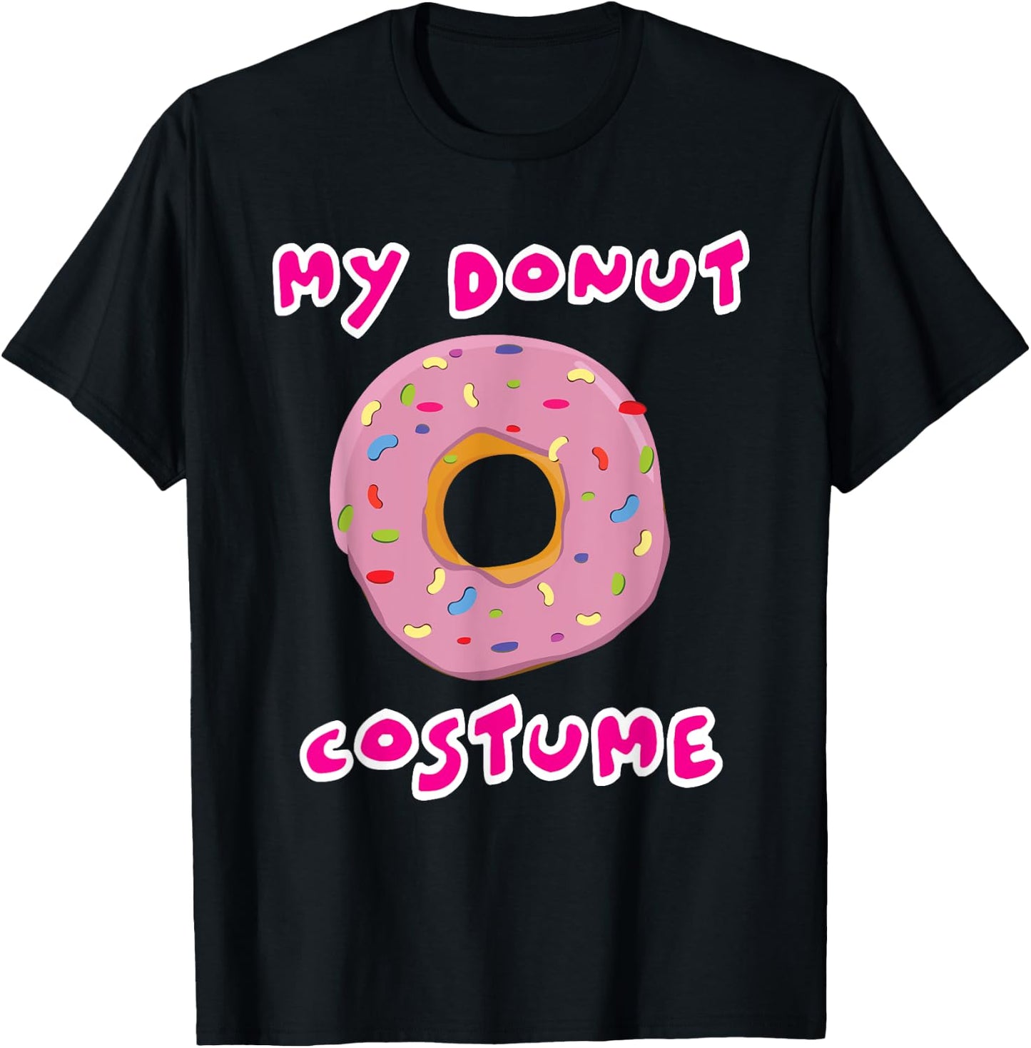 My Donut Costume Funny Halloween Doughnut Easy Simple Outfit T-Shirt - T-Shirt | Black