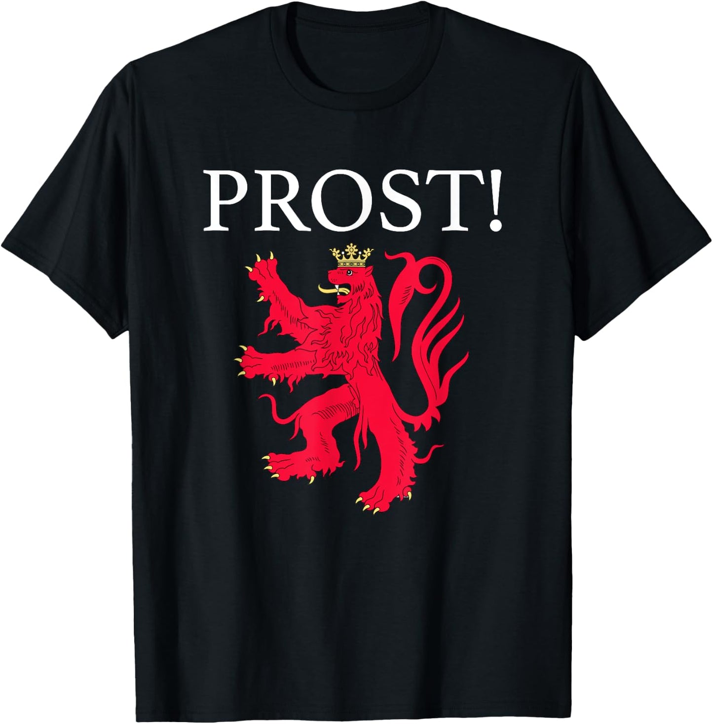 Prost Cheers In Luxembourgish Souvenir Flag Of Luxembourg T-Shirt - T-Shirt | Black