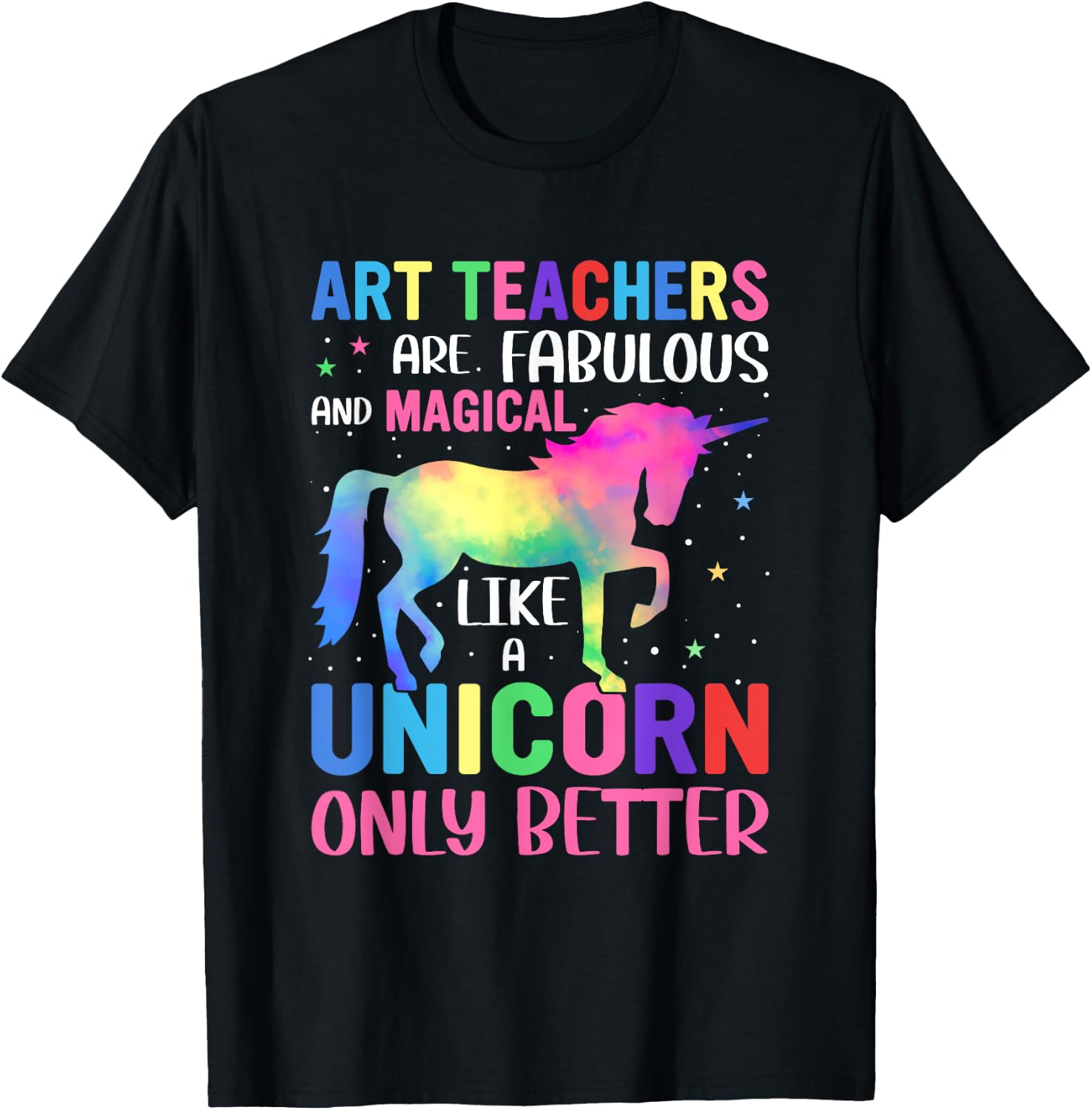 Art Teacher Unicorn Men Women Funny School Teachers T-Shirt - T-Shirt | Black