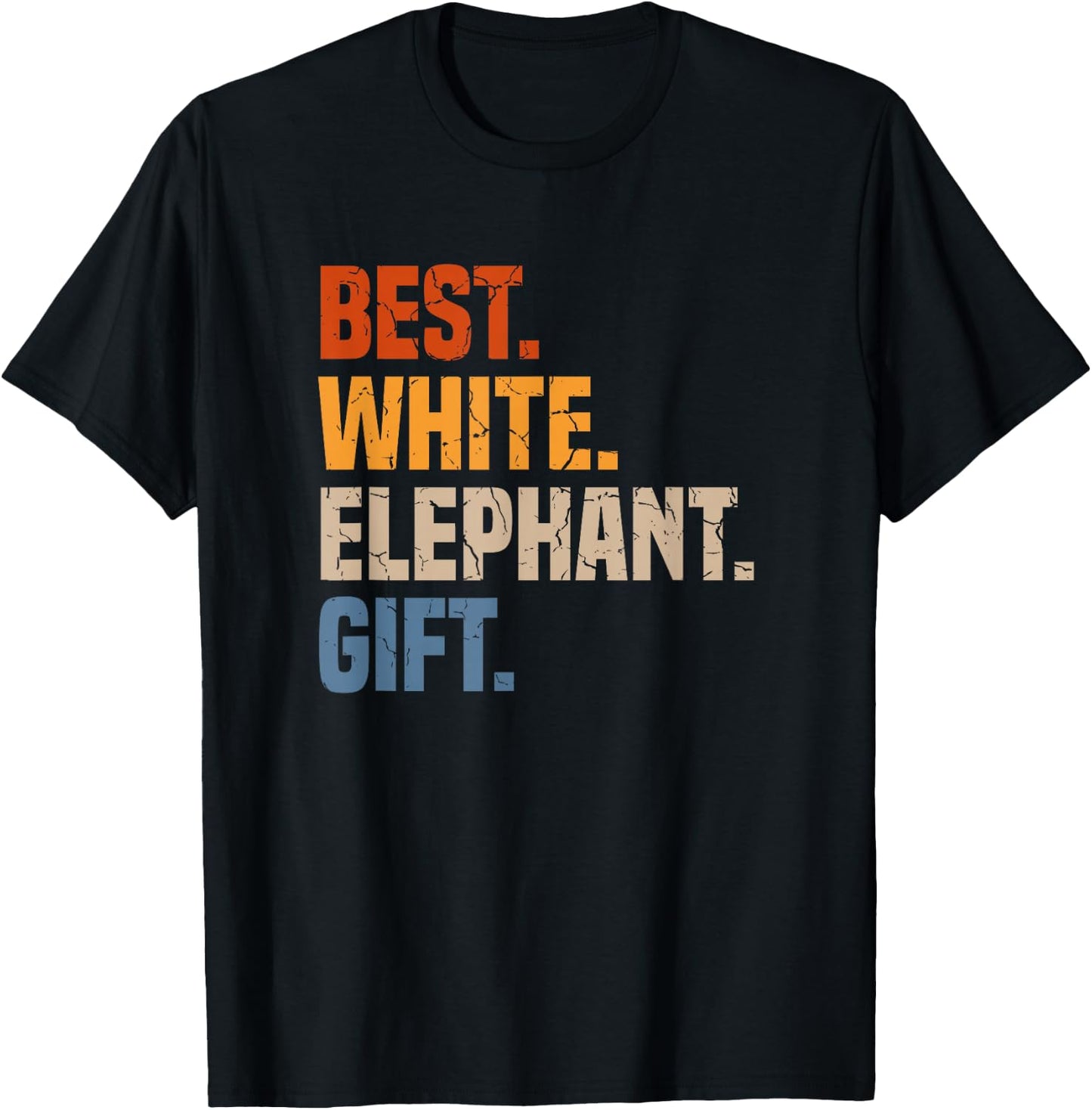 Retro Best White Elephant Gift White Elephant Gift Exchange T-Shirt - T-Shirt | Black